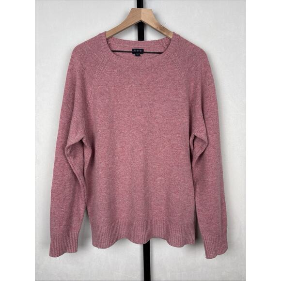 J. Crew Men’s Supersoft Lambswool Blend Crewneck Sweater Large Light Red Preppy - Picture 2 of 13
